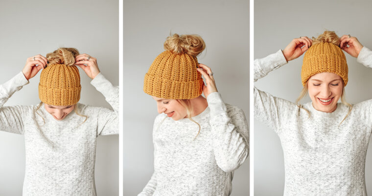 Easy Breezy Bun Beanie Crochet Pattern