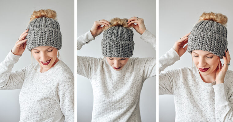 Easy Breezy Chunky Bun Beanie Crochet Pattern