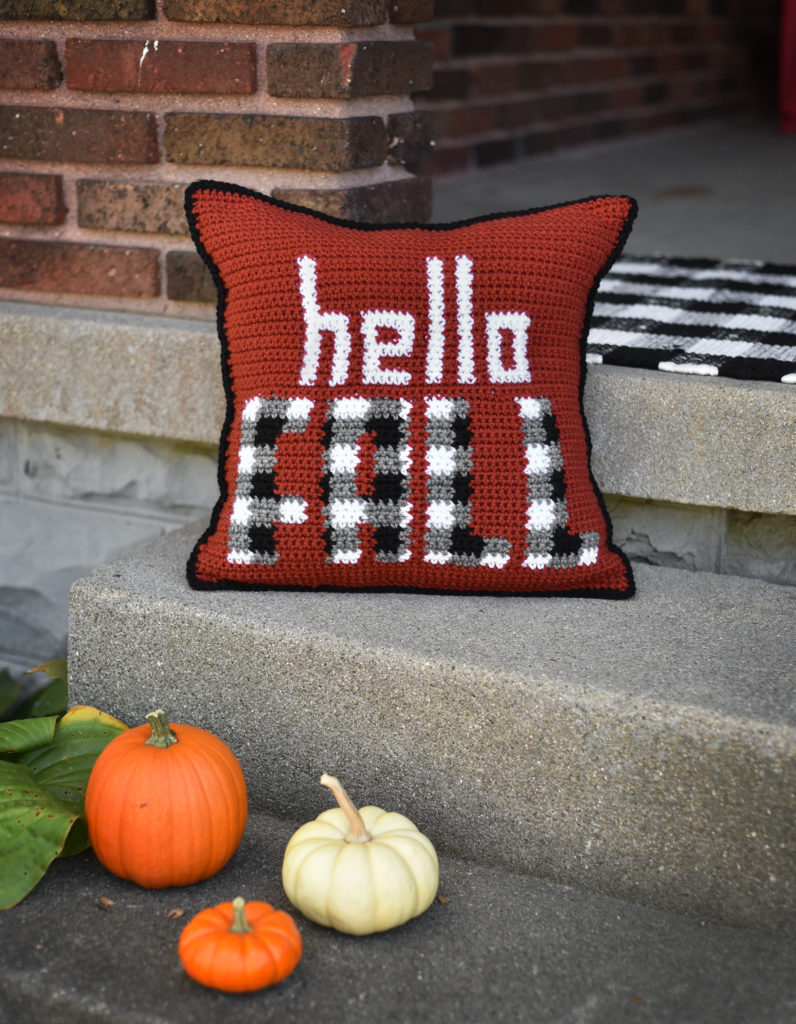 Hello Fall Pillow crochet pattern by The Turtle Trunk