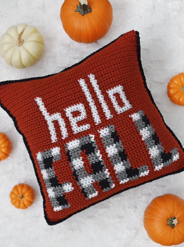 Hello Fall Pillow crochet pattern by The Turtle Trunk