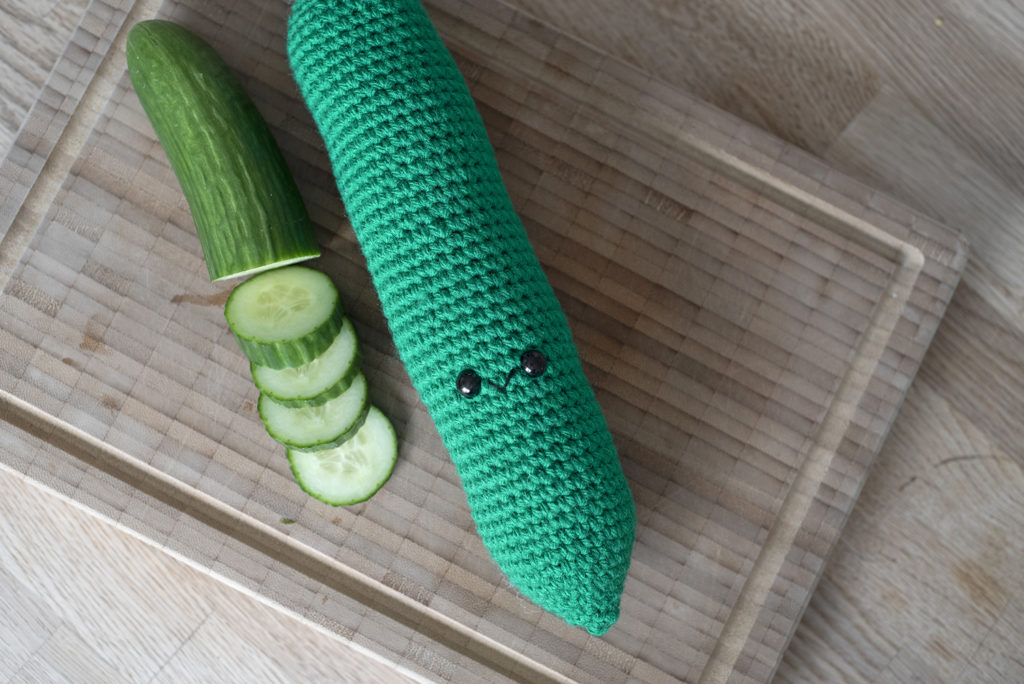 Cucumber crochet pattern by The Turtle Trunk