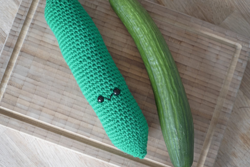 Cucumber crochet pattern by The Turtle Trunk