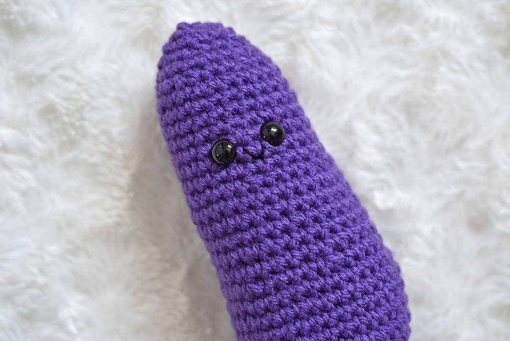 Eggplant crochet pattern by The Turtle Trunk