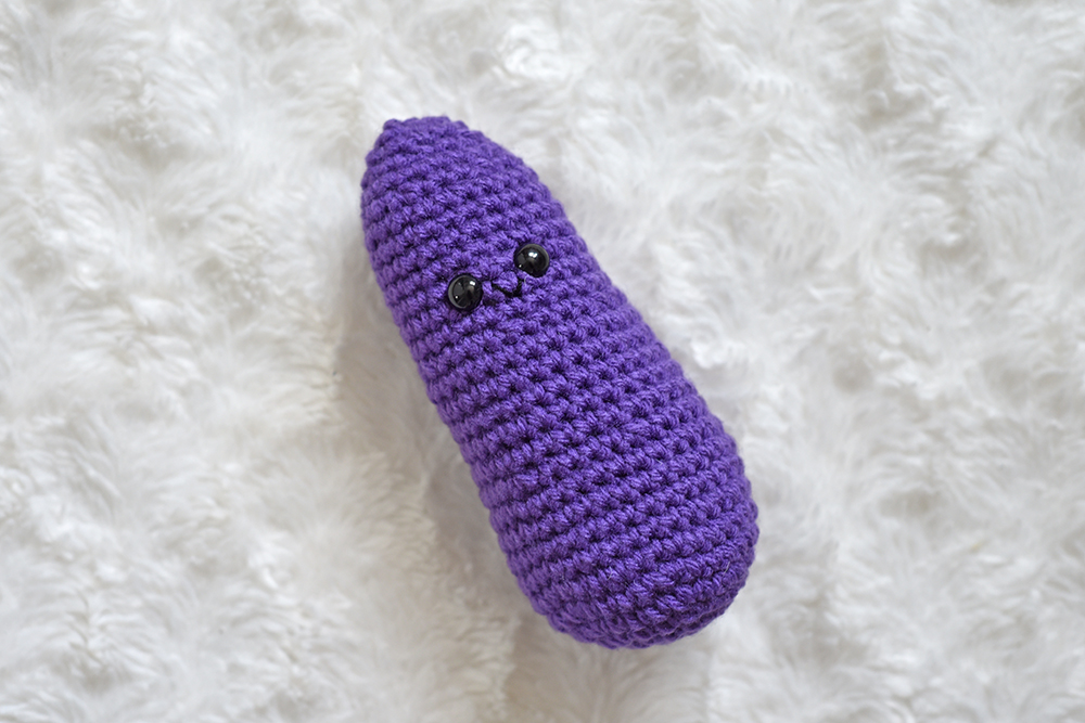 Eggplant crochet pattern by The Turtle Trunk