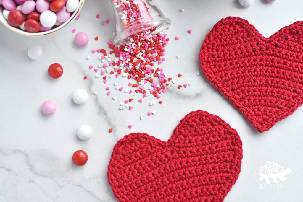 Heart Coaster crochet pattern by The Turtle Trunk