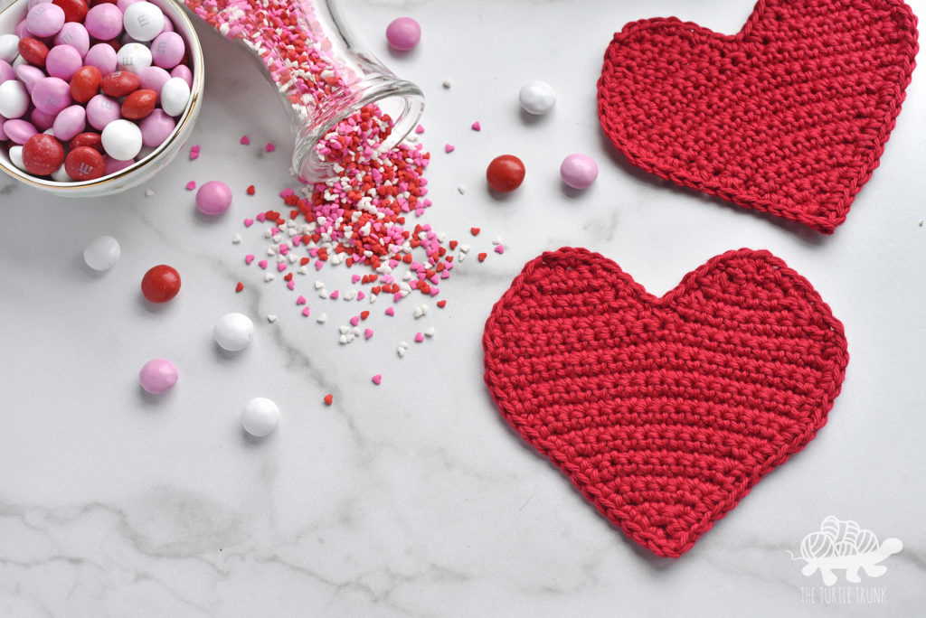 Heart Coaster crochet pattern by The Turtle Trunk