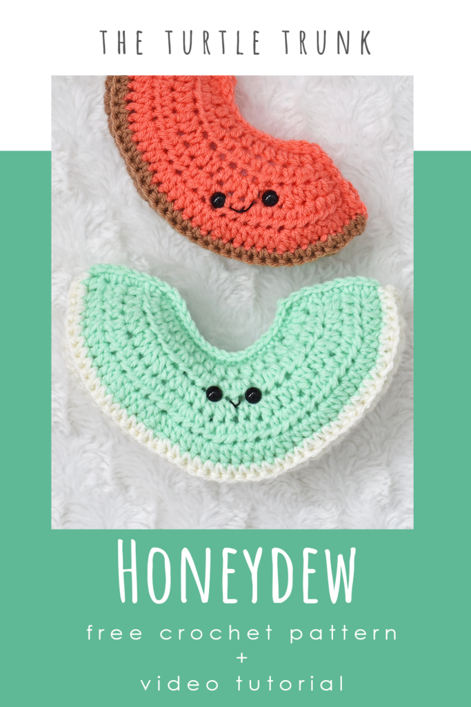 Pinterest pin for the honeydew crochet pattern by The Turtle Trunk