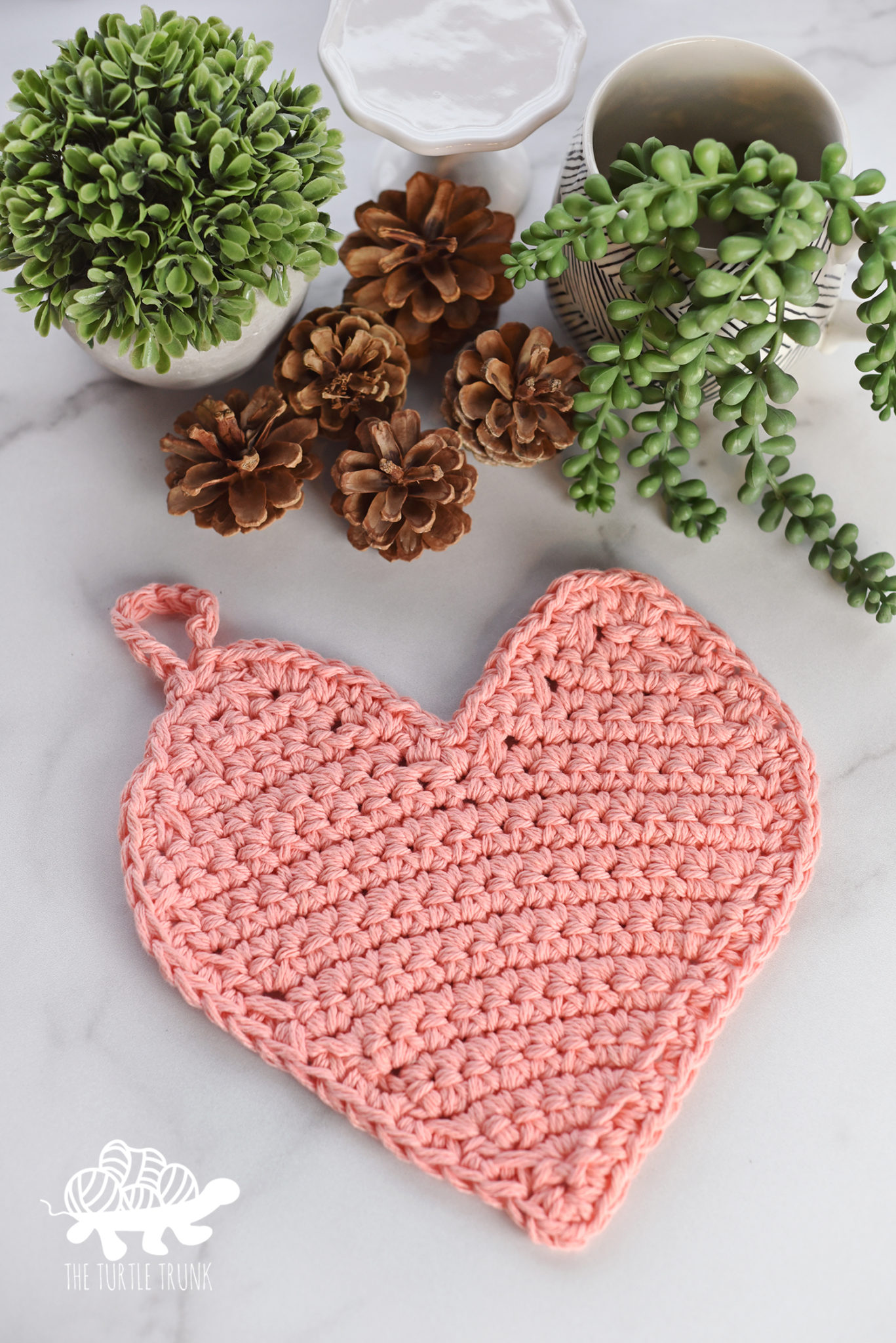Heart Pot Holder - Free Crochet Pattern - The Turtle Trunk