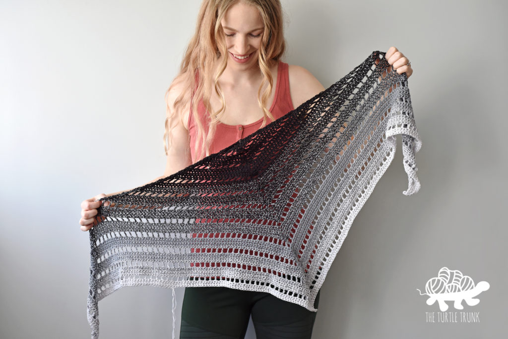 Fade Away Shawl crochet pattern by The Turtle Trunk