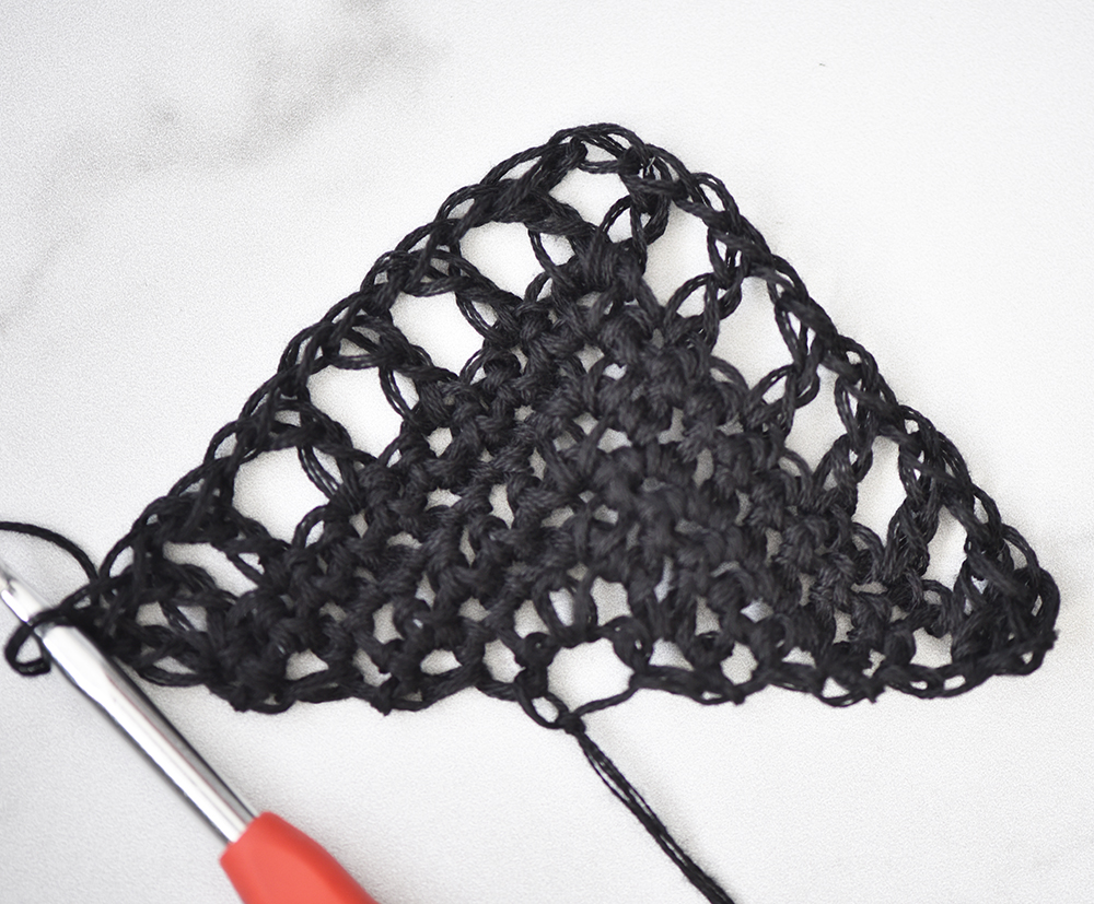 Instructions for the Fade Away Shawl crochet pattern by The Turtle Trunk