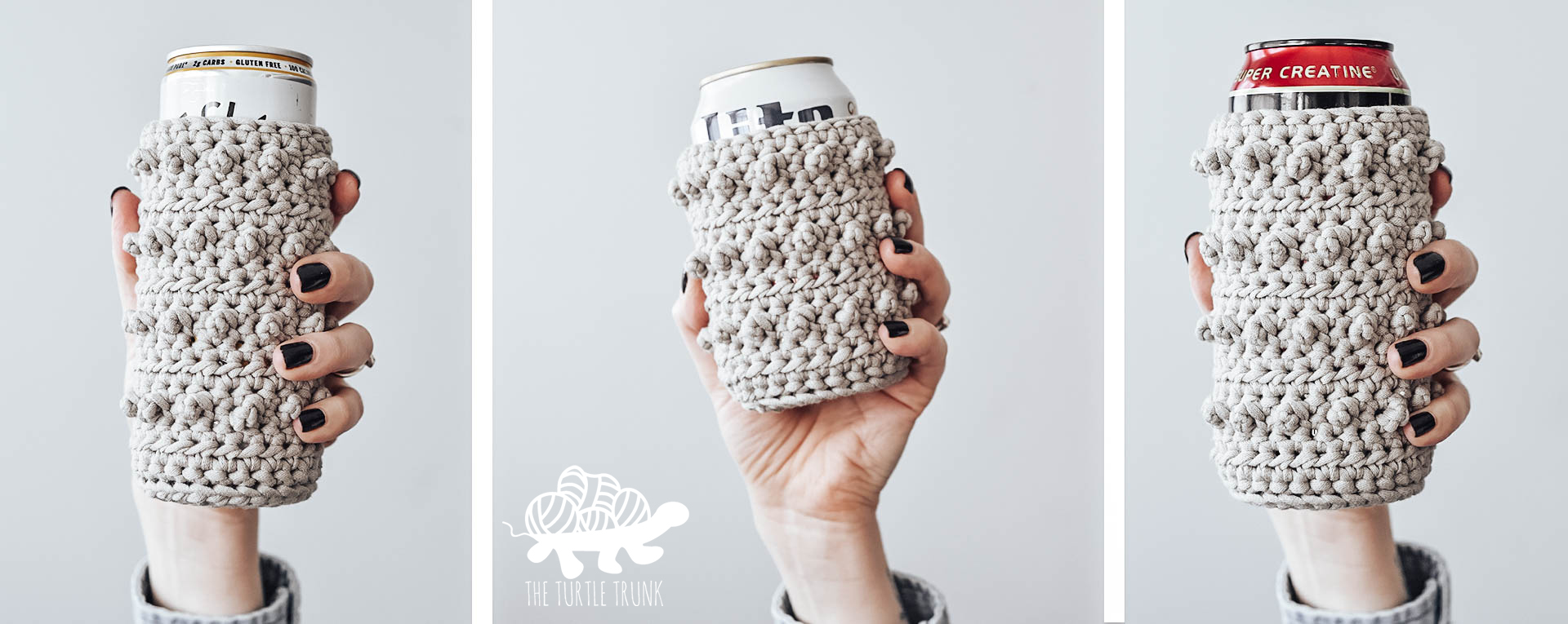 Picot Beverage Holder crochet pattern by The Turtle Trunk