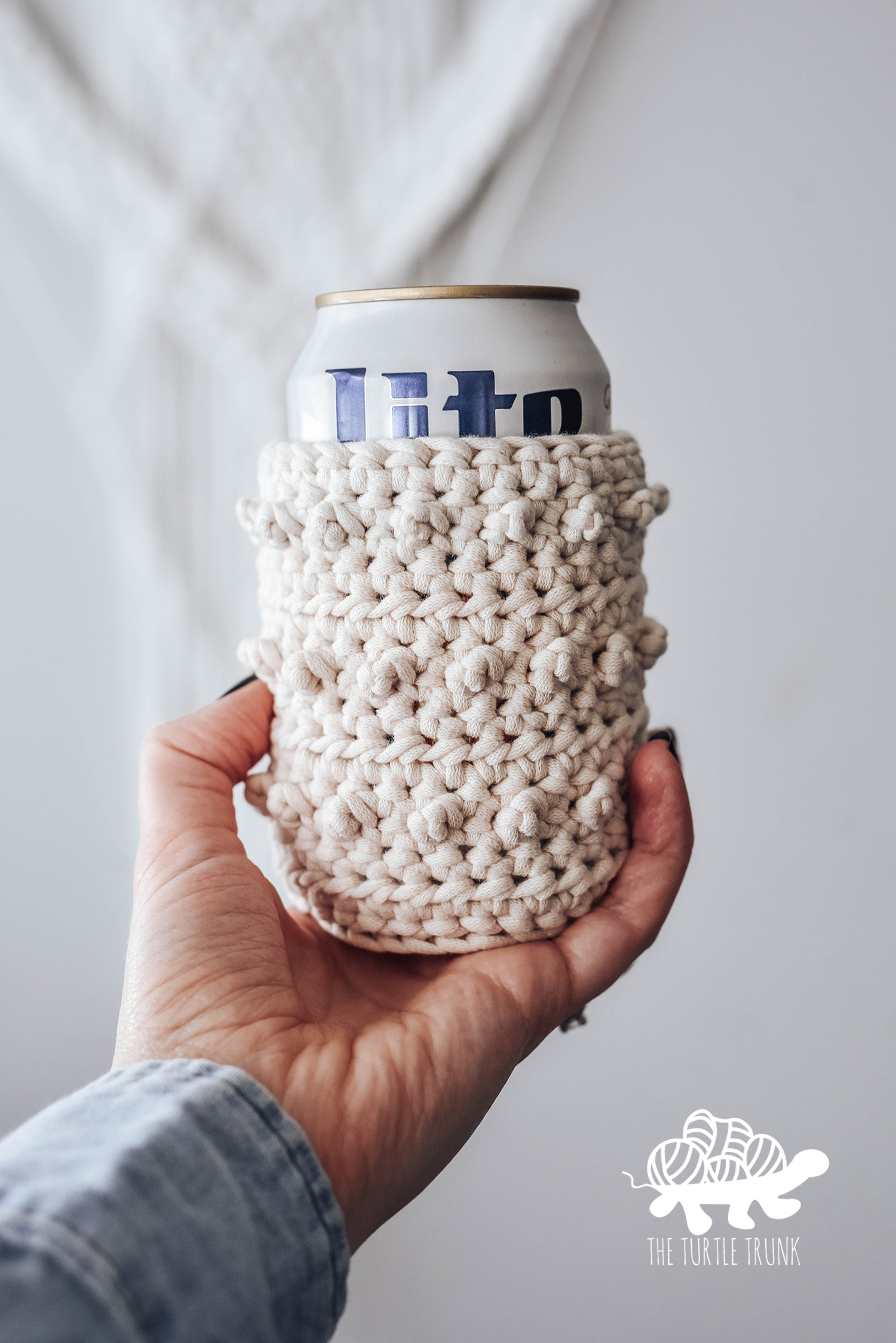 Picot Beverage Holder crochet pattern by The Turtle Trunk