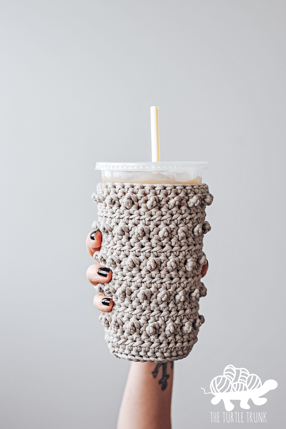 Picot Beverage Holder crochet pattern by The Turtle Trunk