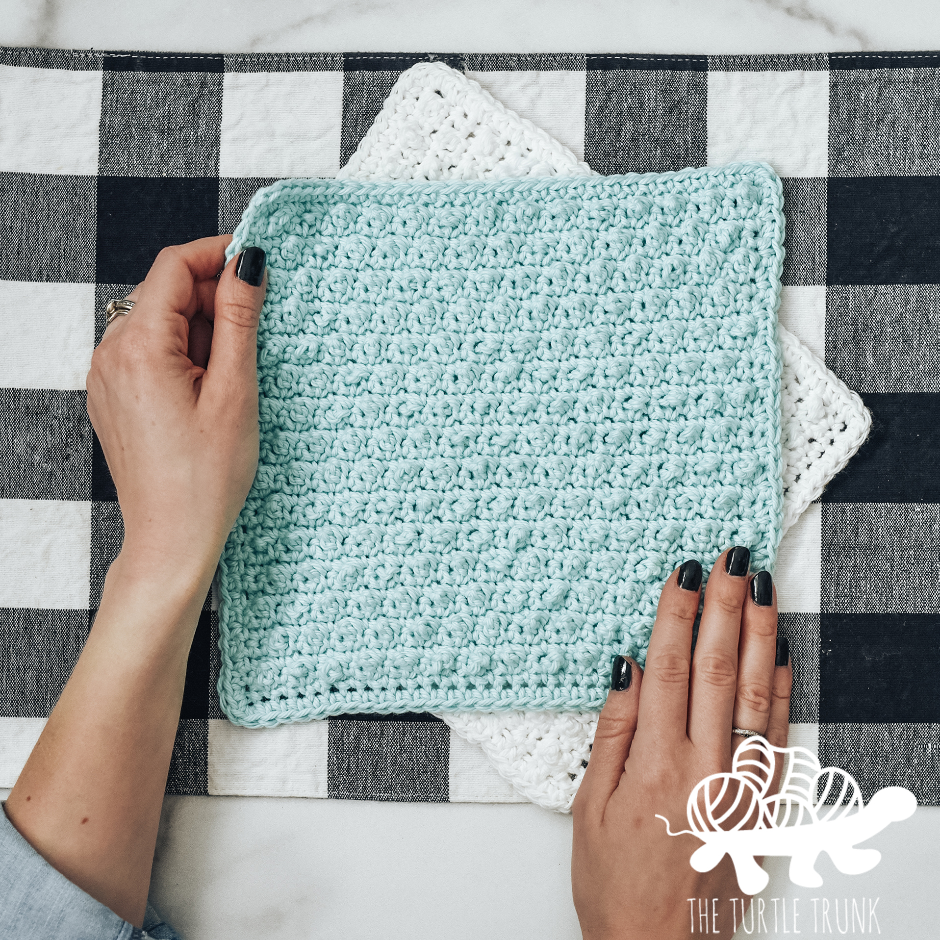 Dotty Dishcloth crochet pattern by The Turtle Trunk