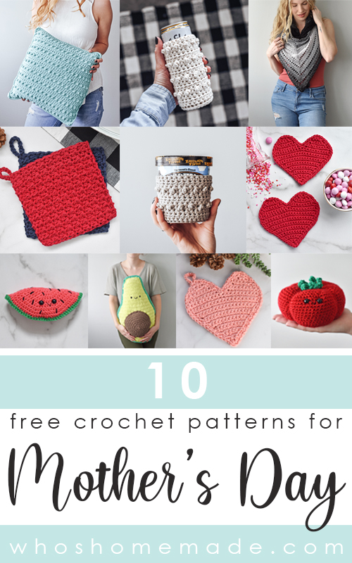 Pinterest pin for Mother's Day crochet patterns by The Turtle Trunk