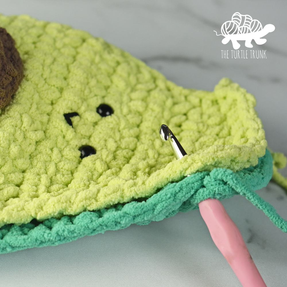 Instructions for the Avocuddler Mini crochet pattern by The Turtle Trunk