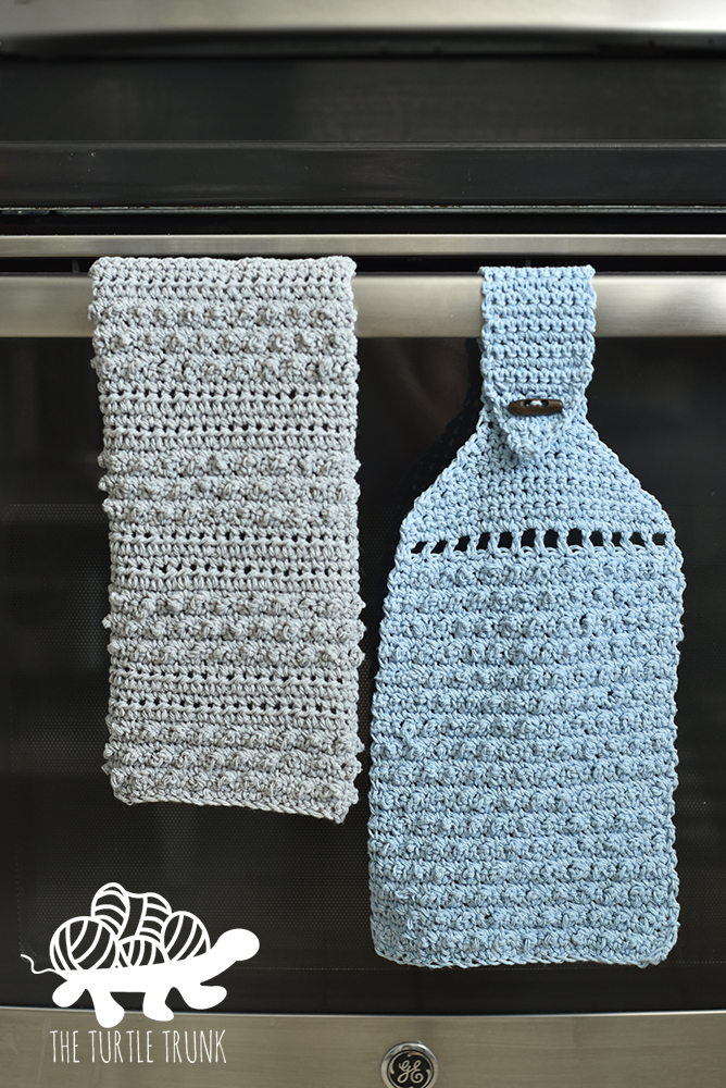 Dotty Dishtowel and Hanging Towel crochet pattern by The Turtle Trunk