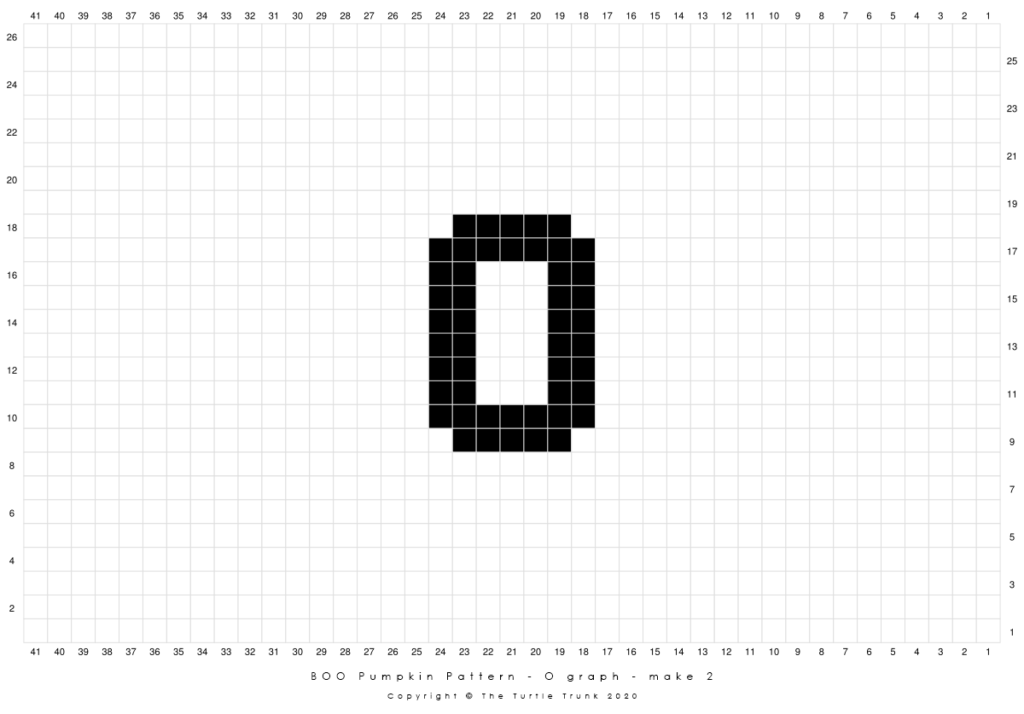 Crochet Chart for the Letter O for the BOO Pumpkins pattern by The Turtle Trunk