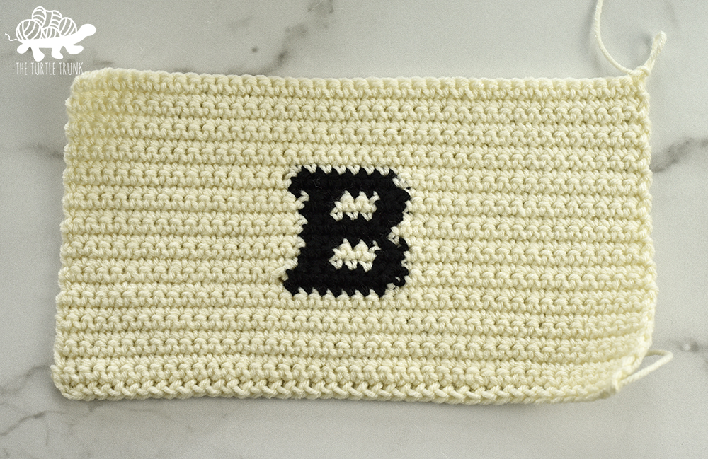 Crochet Letter B for the BOO Pumpkins pattern by The Turtle Trunk