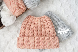 Easy Breezy Ribbed Beanie - Beginner Crochet Hat - The Turtle Trunk