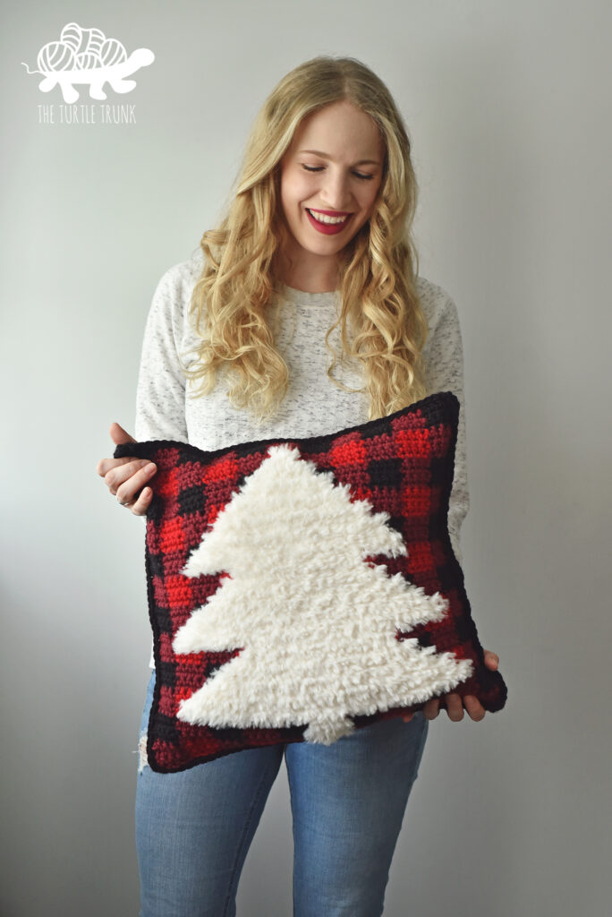 Cozy Holiday Pillow crochet pattern by The Turtle Trunk