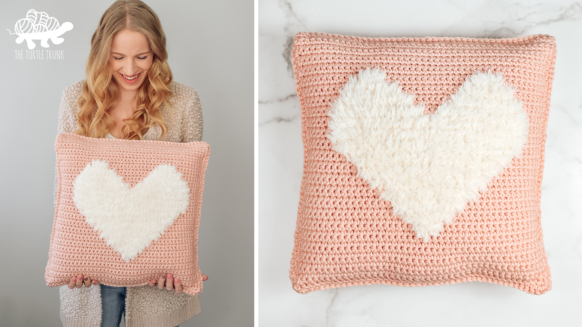 Bulky Love to Cuddle Pillow crochet pattern by The Turtle Trunk 