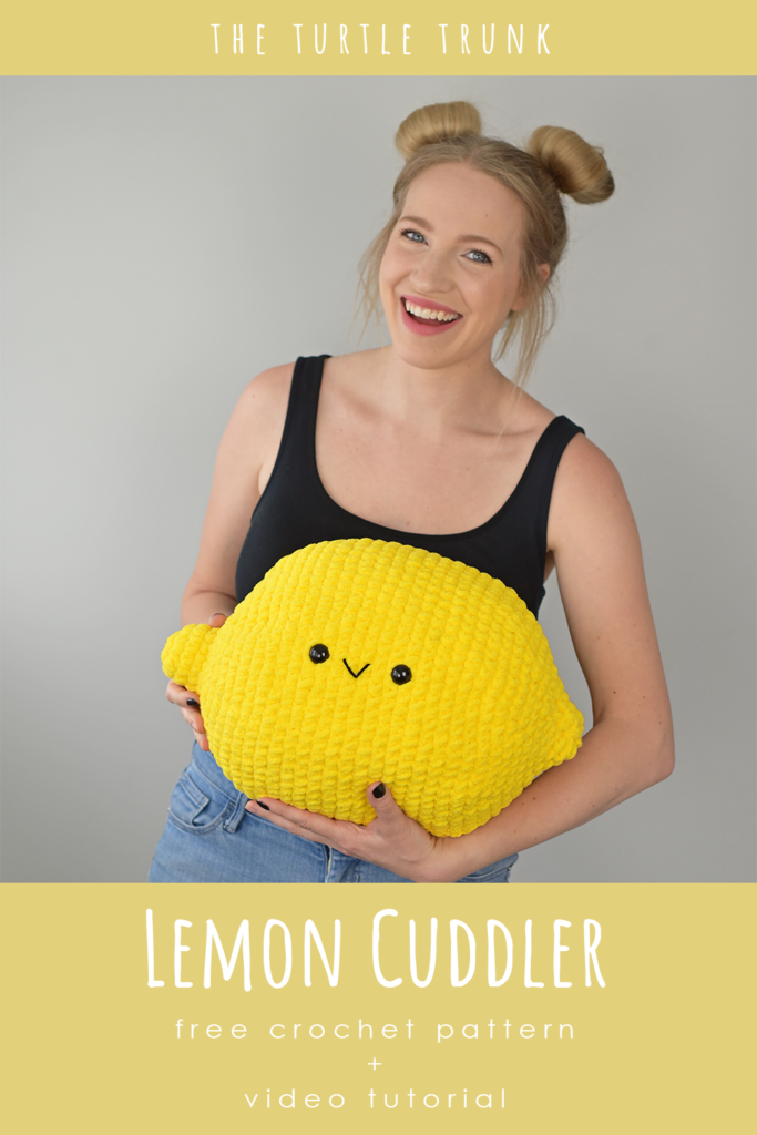 Pinterest pin for the lemon cuddler crochet pattern by The Turtle Trunk