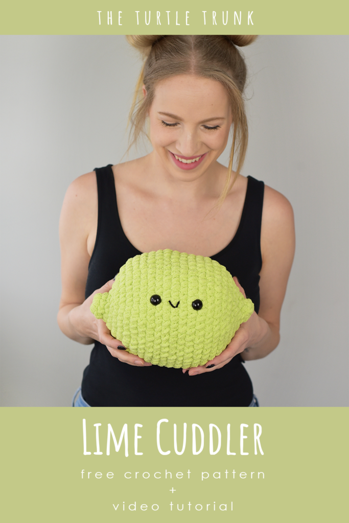 Pinterest pin for the lime cuddler crochet pattern by The Turtle Trunk