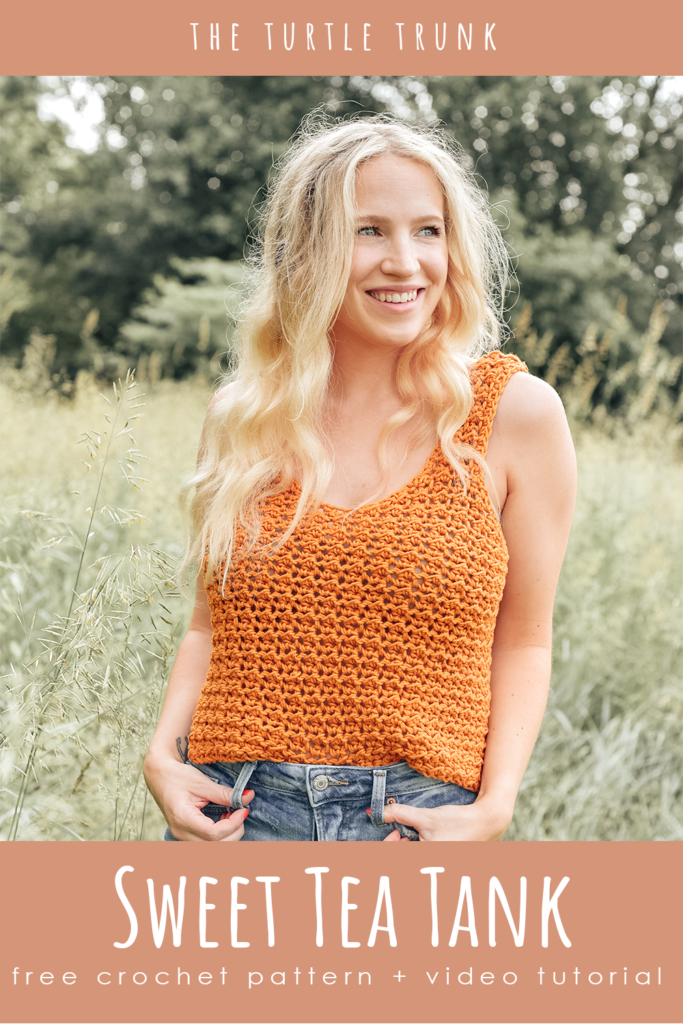 Pinterest Pin for the Sweet Tea Tank crochet pattern by The Turtle Trunk