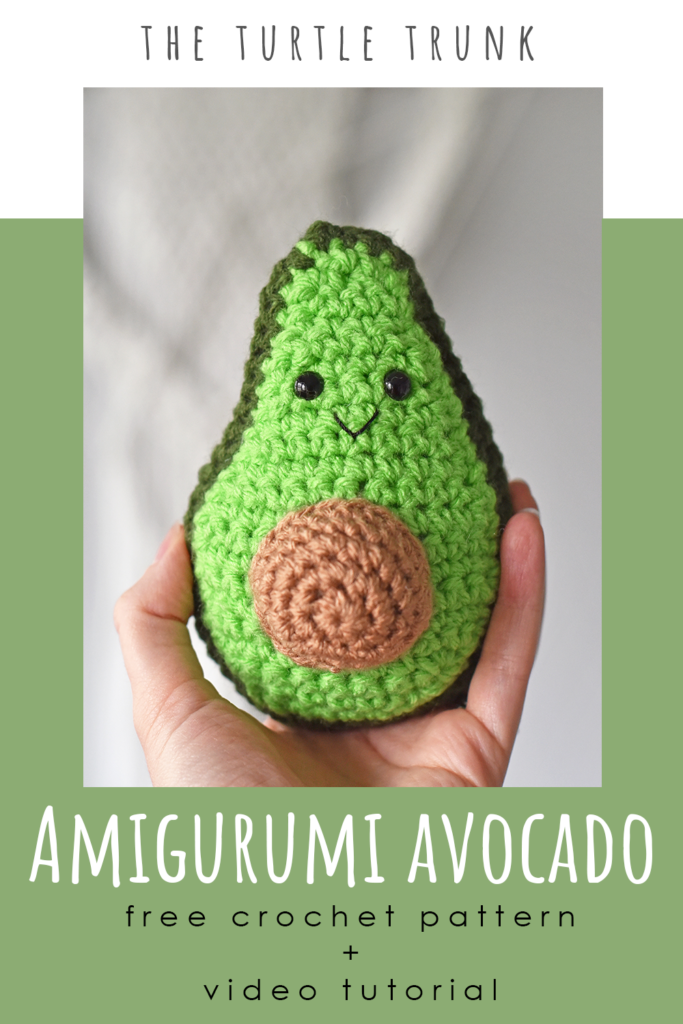 Pinterest Pin for the Avocado crochet pattern by The Turtle Trunk