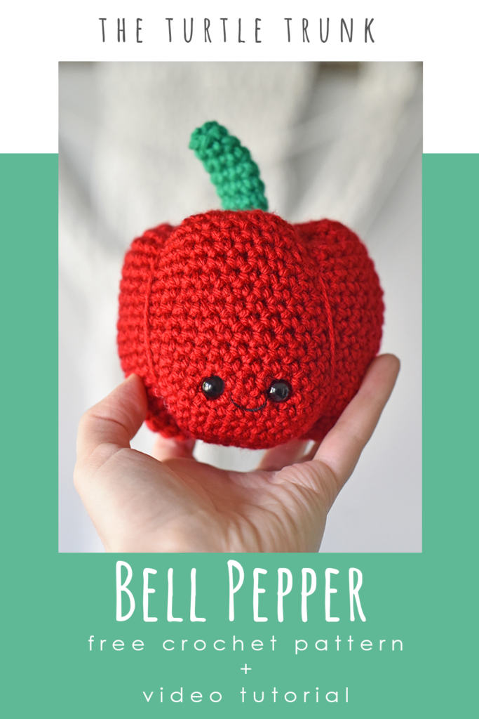 Pinterest Pin for the Bell Pepper crochet pattern by The Turtle Trunk