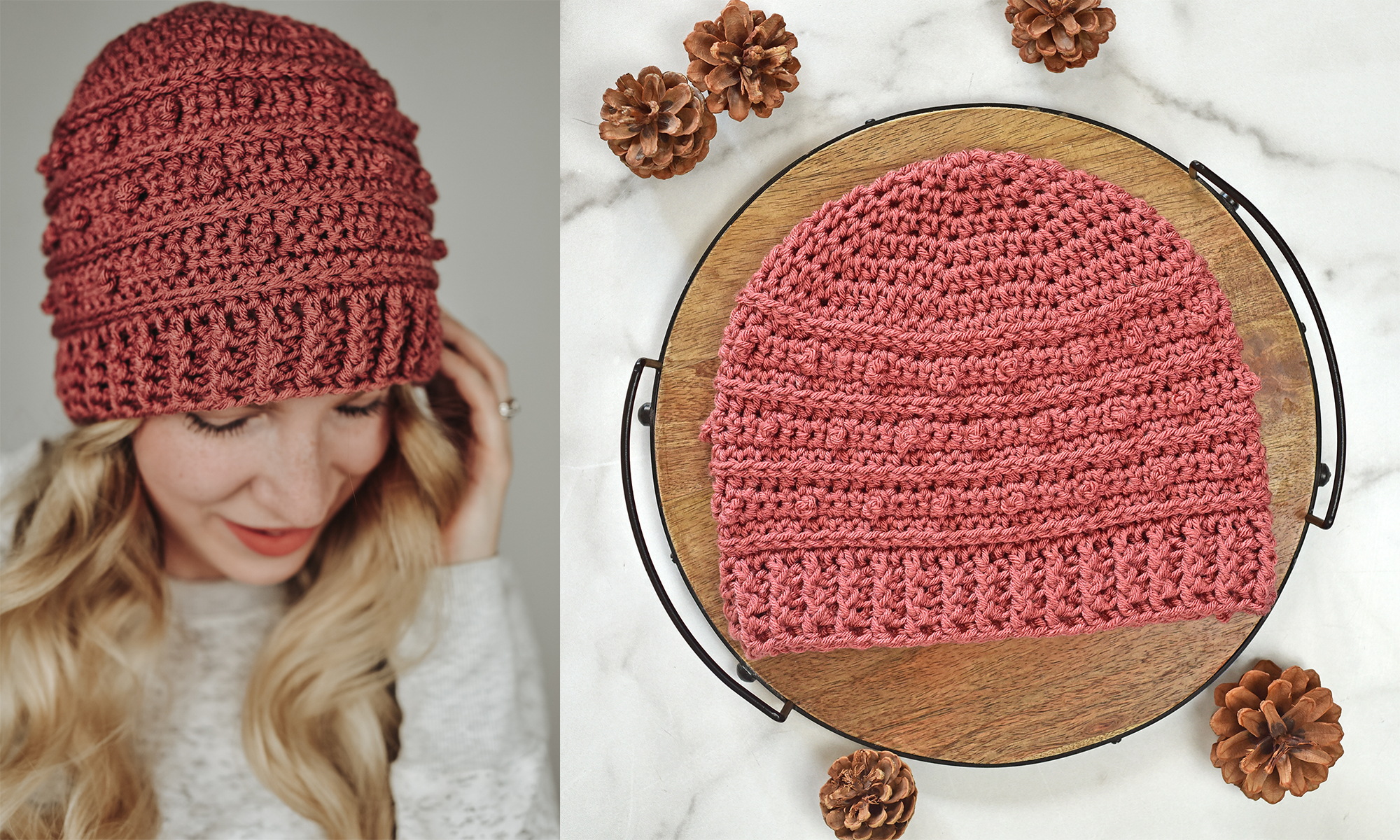 Picot Beanie crochet pattern by The Turtle Trunk