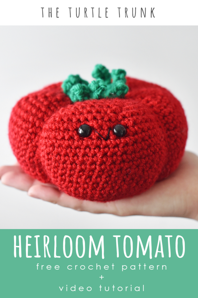 Pinterest Pin for the Heirloom Tomato crochet pattern by The Turtle Trunk