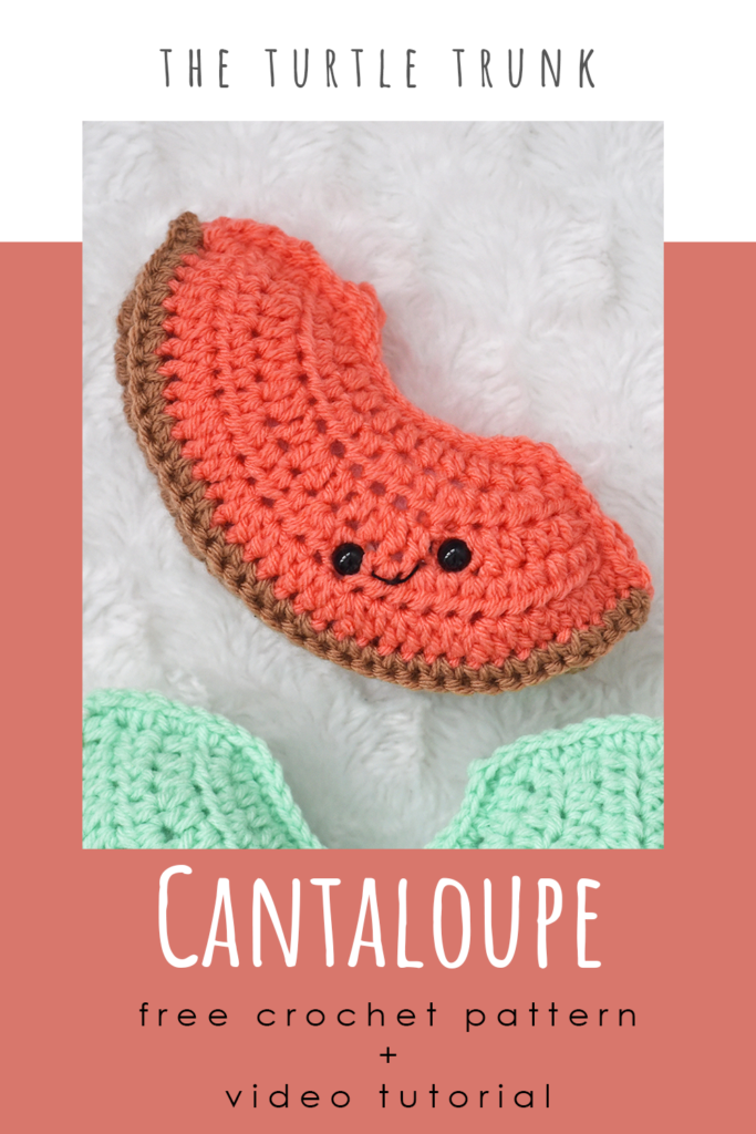 Pinterest pin for the cantaloupe crochet pattern by The Turtle Trunk