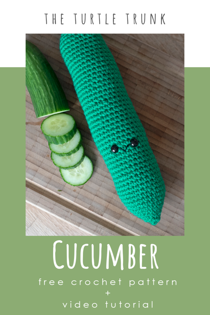 Pinterest pin for the cucumber crochet pattern by The Turtle Trunk