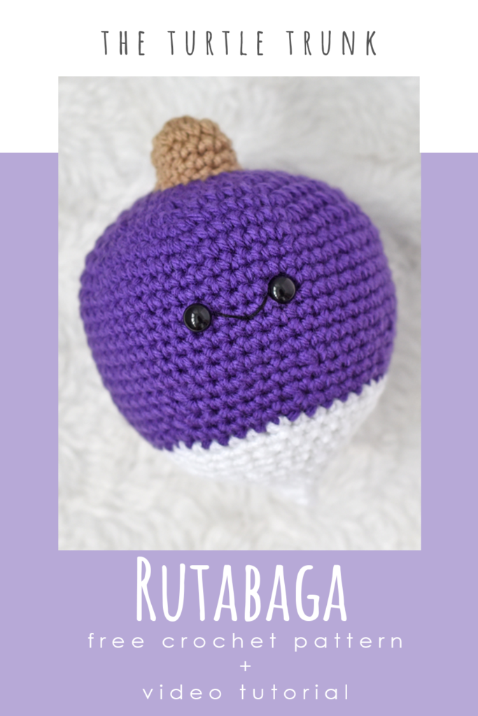 Pinterest pin for the Rutabaga crochet pattern by The Turtle Trunk