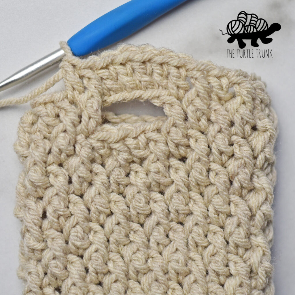 How to make the thumbhole on the Country Cottage Mittens crochet pattern by The Turtle Trunk