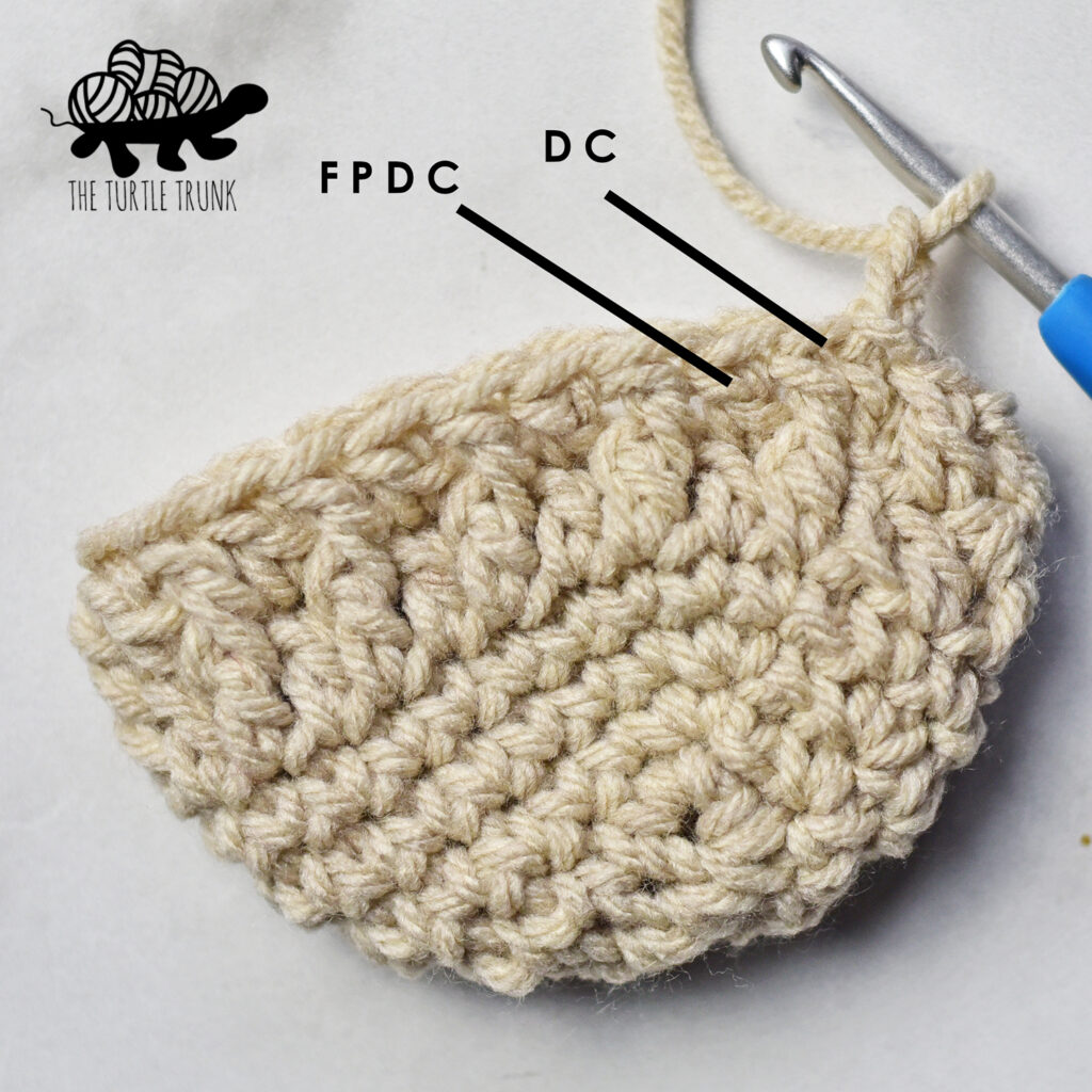 How to *DC, FPDC* for the Country Cottage Mittens crochet pattern by The Turtle Trunk