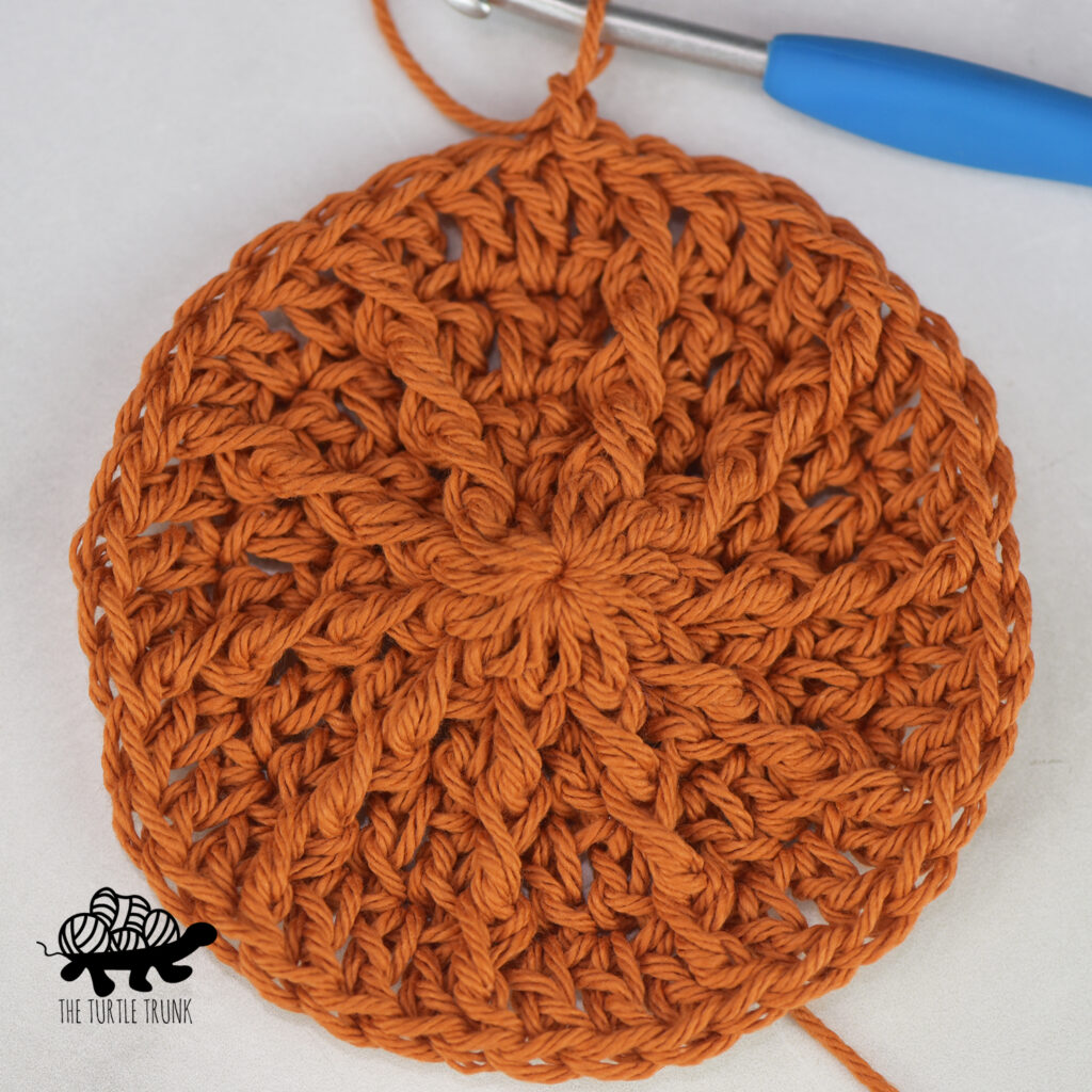 Round 4 of the Hello Sunshine Coaster crochet pattern by The Turtle Trunk.