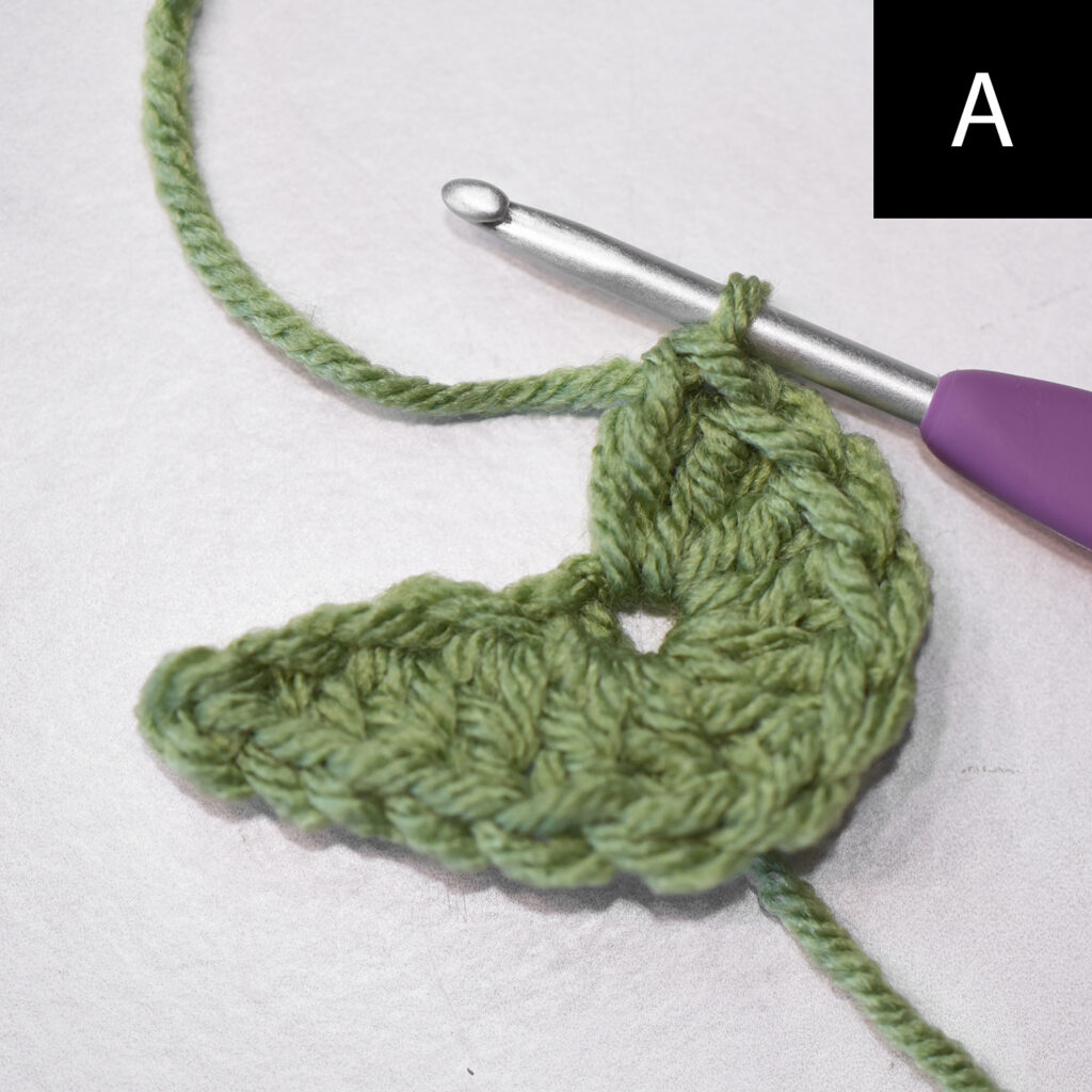 How to crochet a leaf.