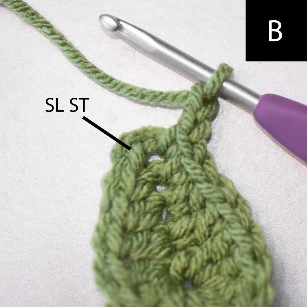 How to crochet a leaf.