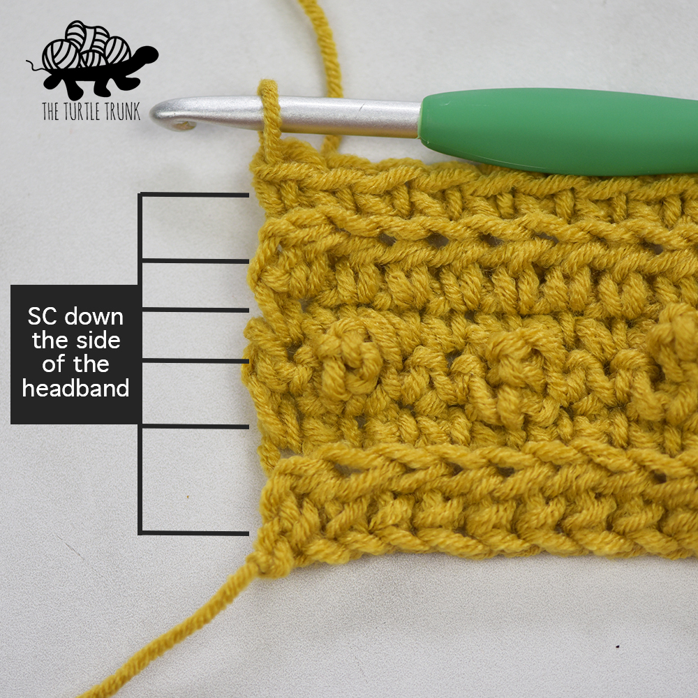 How to crochet the ties for the Skinny Picot Headband.