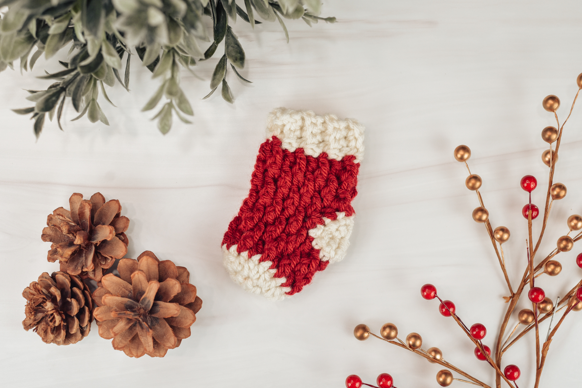 Mini Country Cottage Stocking - Free Crochet Pattern