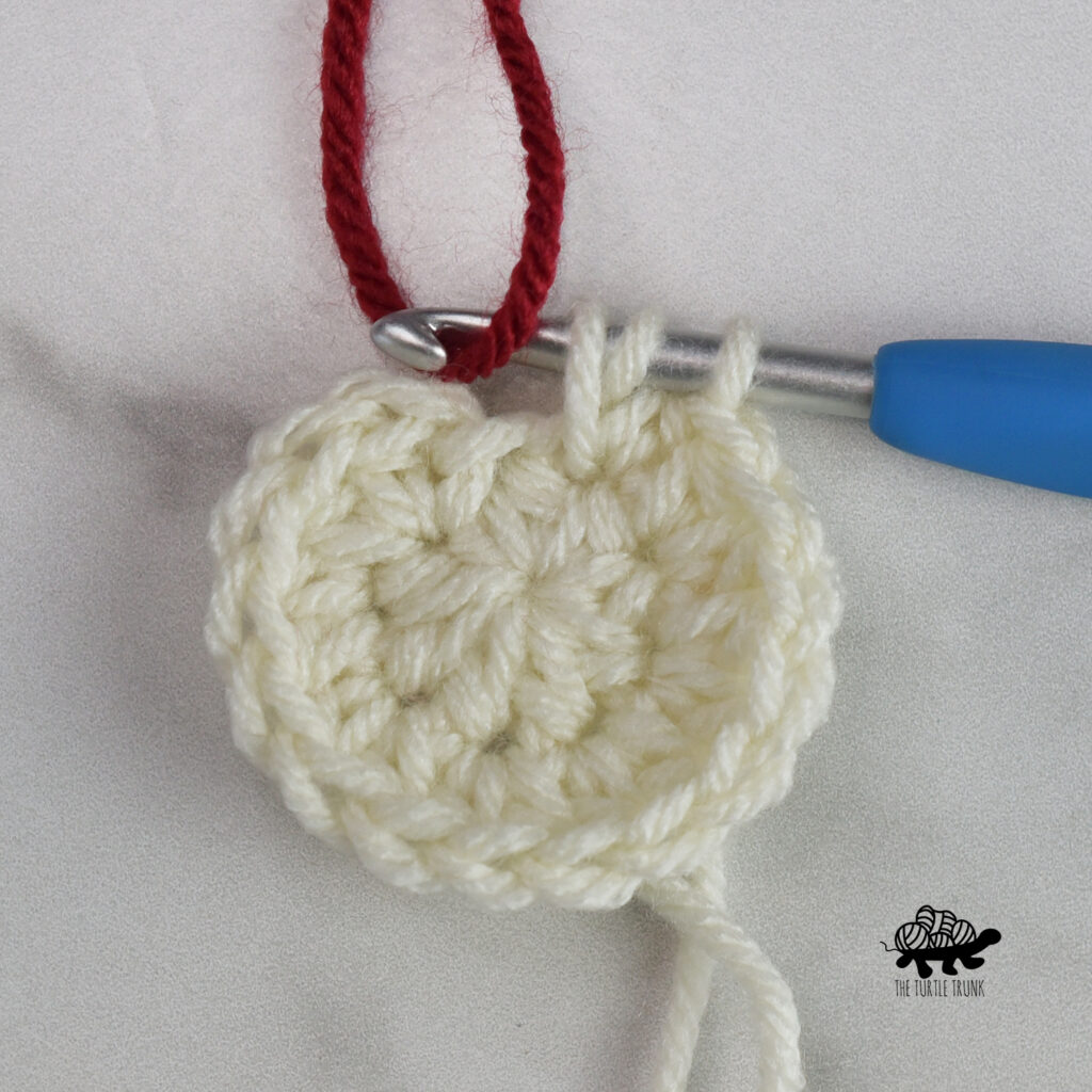 Changing color in crochet.