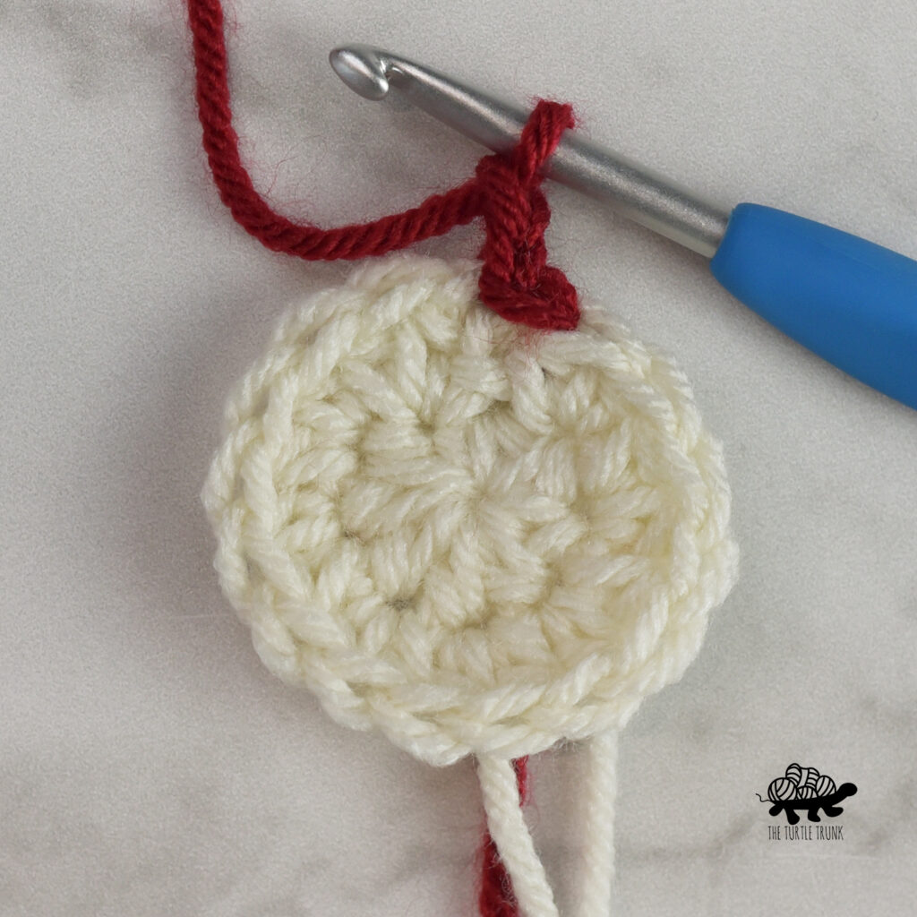 Changing color in crochet.