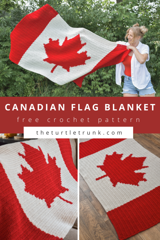 Crochet Canadian Flag Blanket.