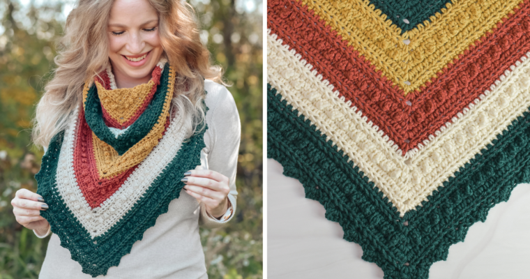 Picot Triangle Scarf Crochet Pattern