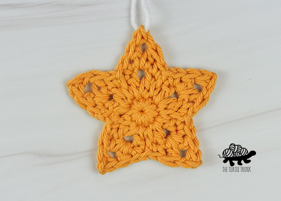 A crochet star applique.