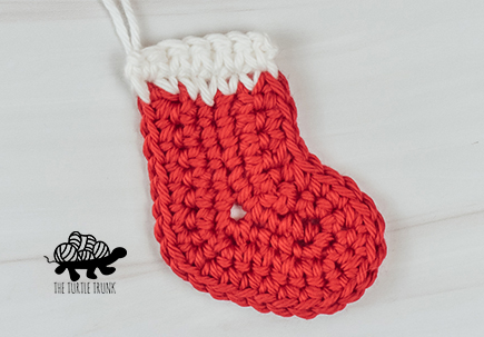 a crochet stocking applique.