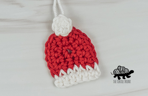 A crochet beanie applique.